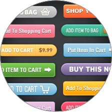 Many choices of text and colors for Add to Cart buttons