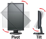 Shows how the monitor can be rotated