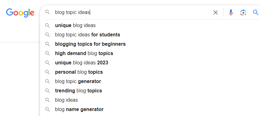 Google blog topic ideas